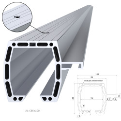 C profil 95x100mm, L-2000mm, hliník bez povrchovej úpravy C profil 95x100mm, L-2000mm, hliník bez povrchovej úpravy